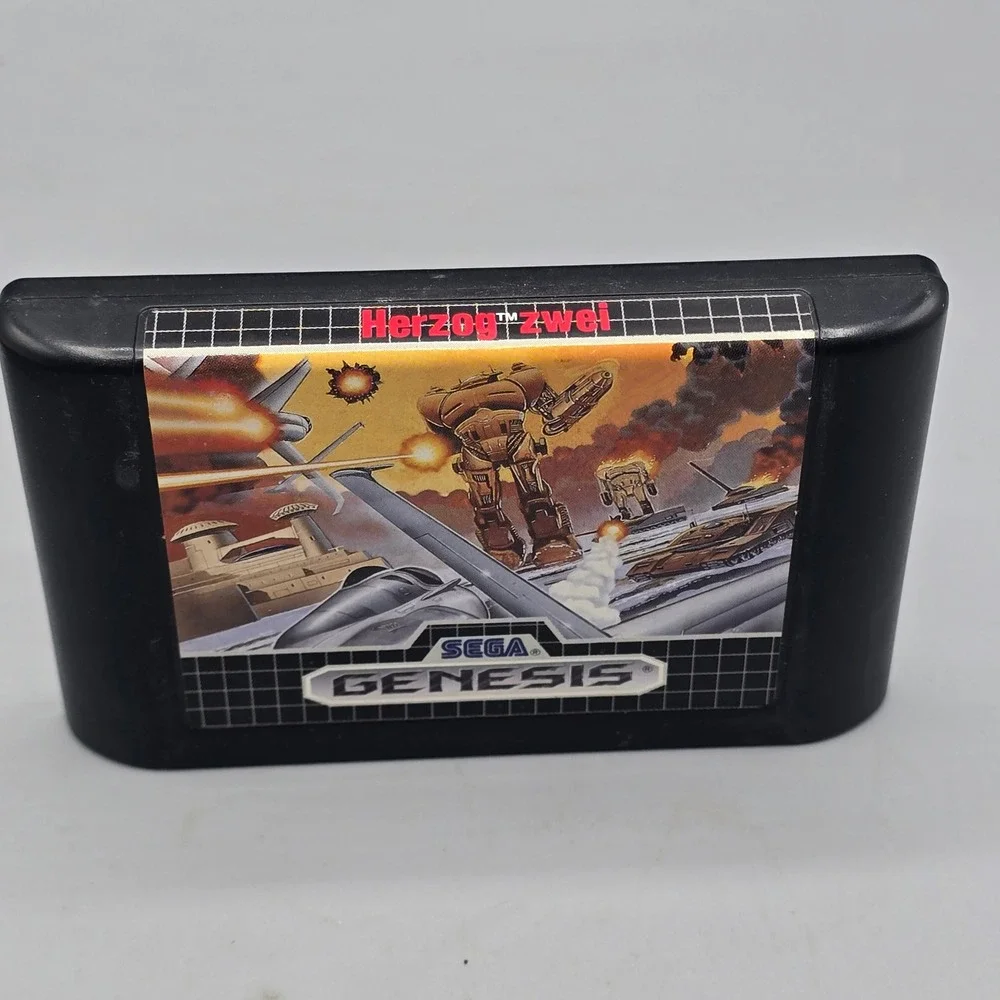 Herzog Zwei Sega Genesis 1990 RTS Game Cartridge OEM Original Case Technosoft